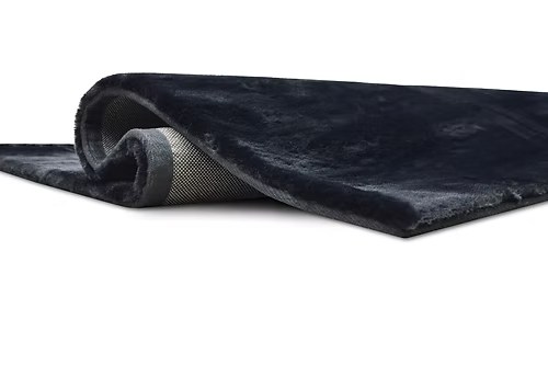 Bunny Fur Rug - Black