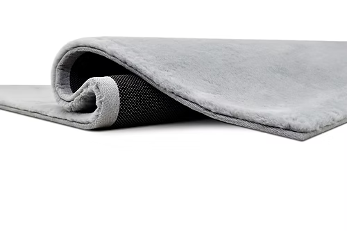 Bunny Fur Rug - Silver
