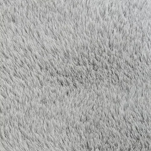 Bunny Fur Rug - Silver