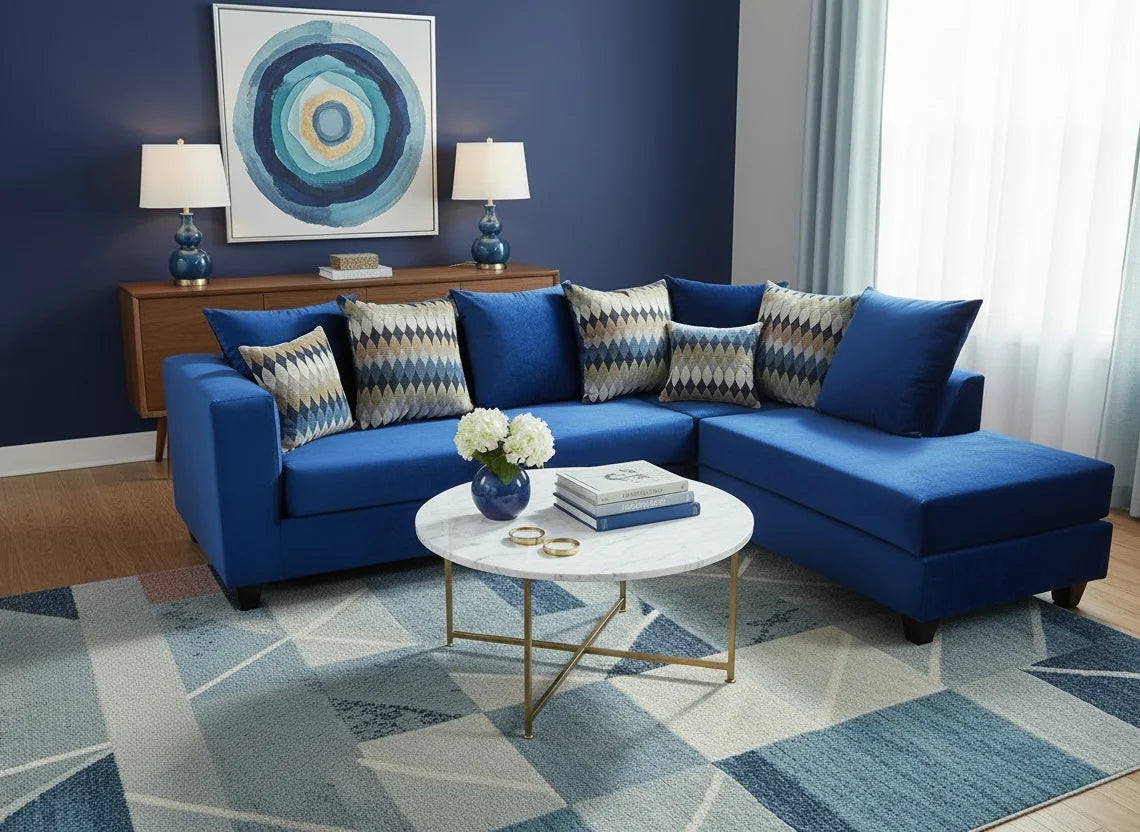 Blue Sectional - ONLINE ONLY