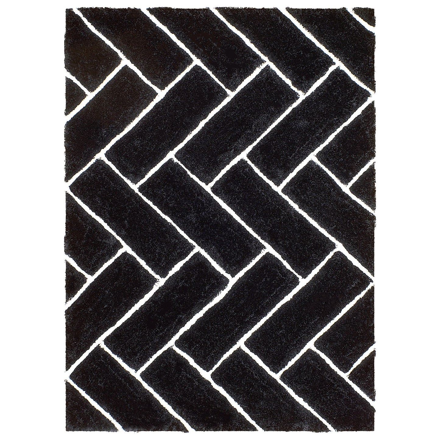 3D Shag 801 Rug - Black