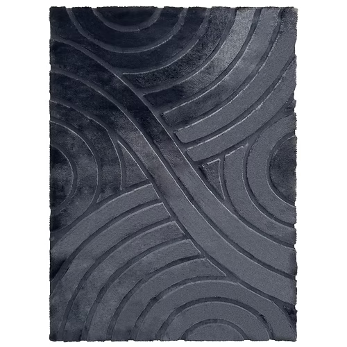 Sculpted 54 Bunny Fur Rug - Black