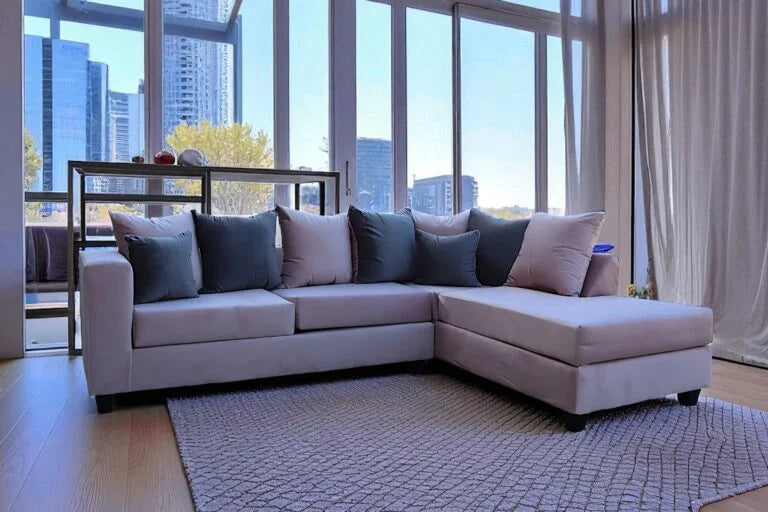 Baby Pink Sectional - ONLINE ONLY