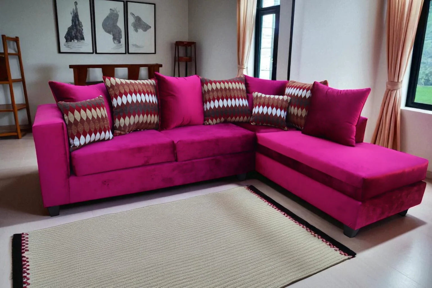 Burgundy Sectional - ONLINE ONLY