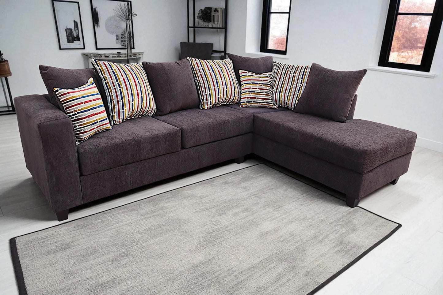 Luna Brown Sectional - ONLINE ONLY