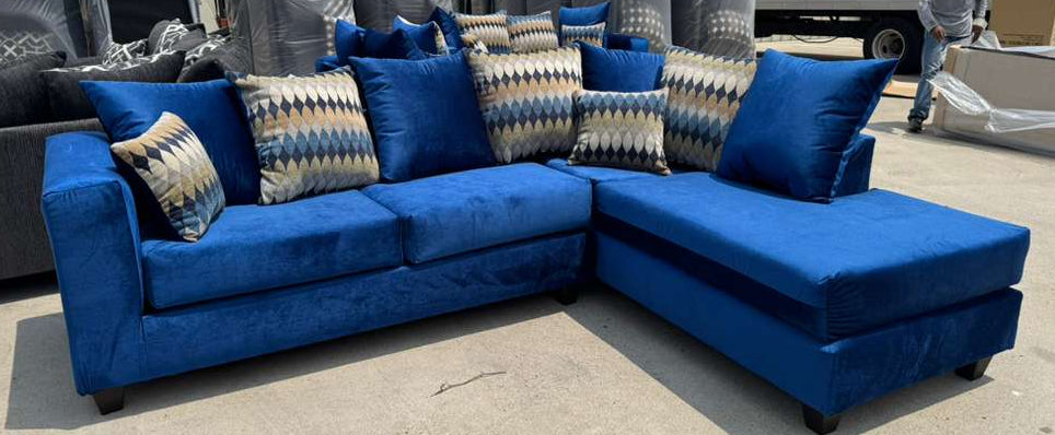 Blue Sectional - ONLINE ONLY